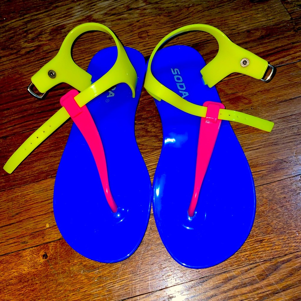 Size 2 multicolored sandals - little girl
